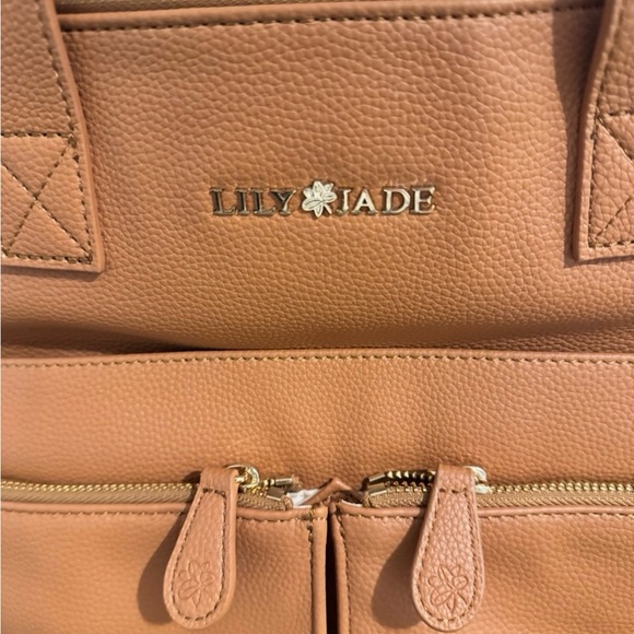 Lily Jade Cognac Leather Diaper Bag Backpack|Convertible Baby Bag Purse - Picture 5 of 5